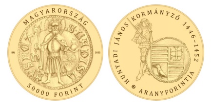 2022 Hunyadi János aranyforintja - aranyérme 2022 Hunyadi János aranyforintja - aranyérme